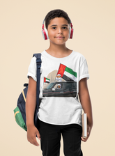 Proud of UAE Kids Boy's Crew Neck T-Shirt - Vibrant National Pride Design