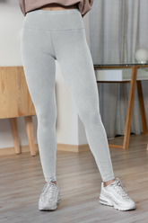 Light Grey All-Over Print Women’s Gym Leggings – High Waist, 4-Way Stretch, Moisture-Wicking
