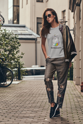 Mewnicorn T-Shirt – Cute Unicorn Cat Tee for Women in Grey