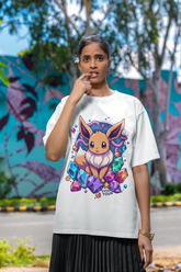 Evolve Your Style – Eevee Crystal Evolution Unisex Oversized Pokémon T-Shirt for Anime & Gaming Fans
