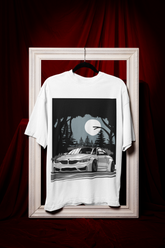BMW M4 Oversized T-Shirt – Midnight Forest Graphic Car Tee | 240 GSM Heavyweight Cotton Unisex Streetwear