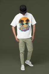 Summer Vibes Oversized T-Shirt – Tropical Sunset Unisex Streetwear