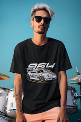 Porsche 964 Racing Oversized T-Shirt – JDM Euro Car Graphic Unisex Streetwear | 240 GSM Cotton