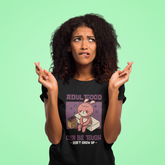 Women’s Cotton T-Shirt – “Adulthood Can Be Tough, Don’t Grow Up” Funny Cartoon Graphic Tee