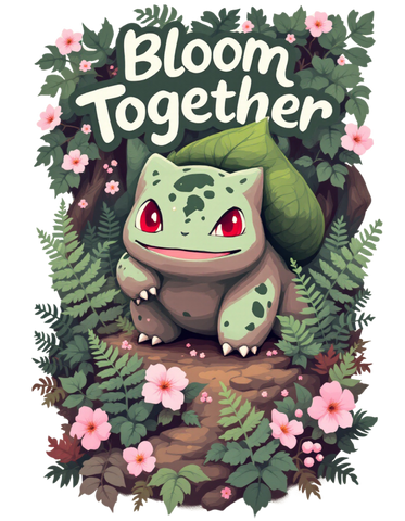 Bloom Together Bulbasaur Oversized T-Shirt – Unisex Pokémon Graphic Tee
