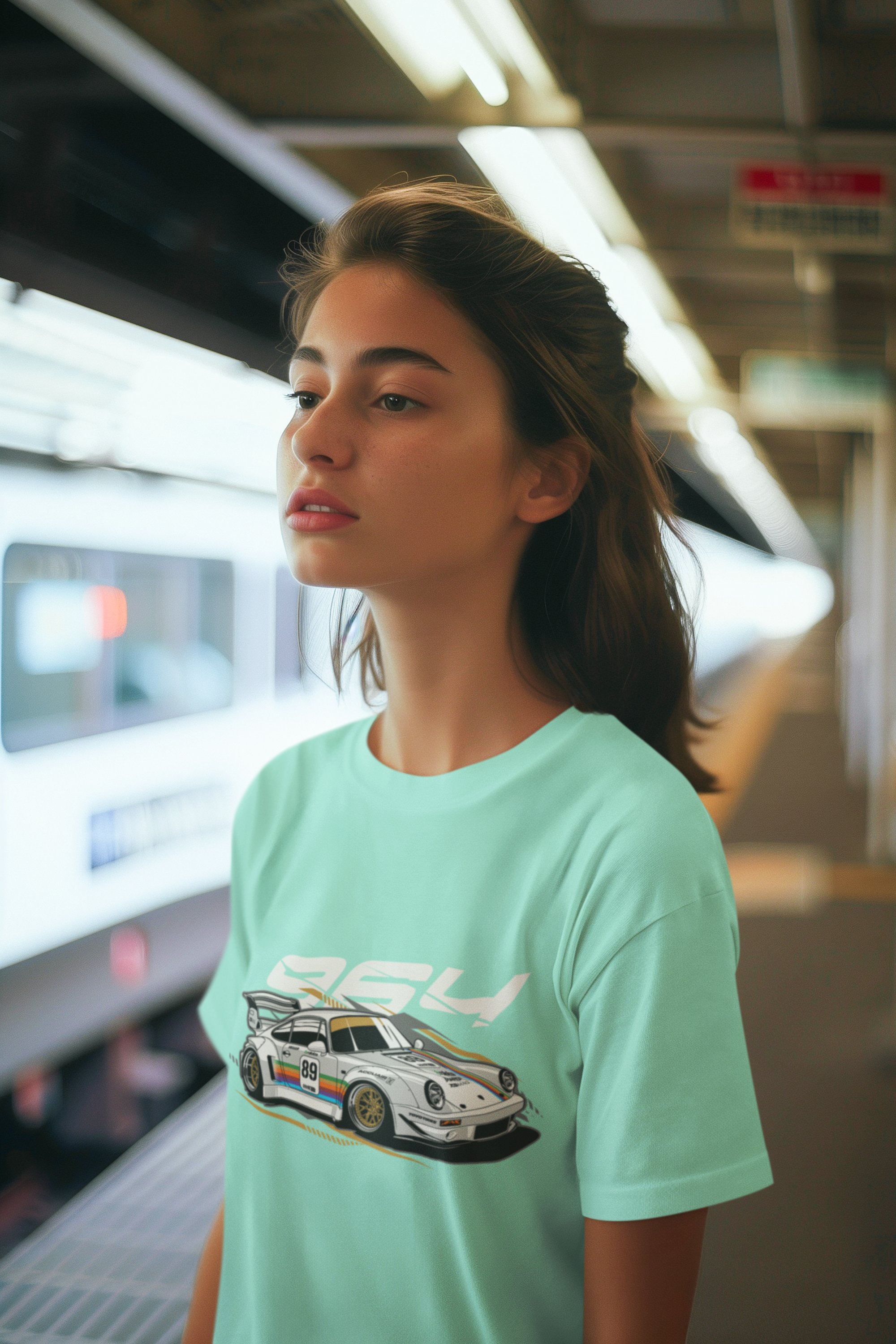 Porsche 964 Racing Oversized T-Shirt – JDM Euro Car Graphic Unisex Streetwear | 240 GSM Cotton
