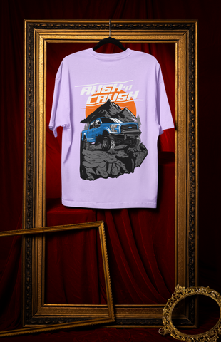 Rush’n Crush Off-Road Oversized T-Shirt – Monster Truck Graphic Unisex Streetwear | 240 GSM Cotton