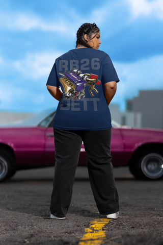 RB26 DETT Oversized T-Shirt – JDM Engine Graphic Back Print | Unisex Heavyweight Streetwear Tee