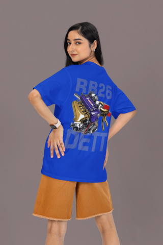 RB26 DETT Oversized T-Shirt – JDM Engine Graphic Back Print | Unisex Heavyweight Streetwear Tee