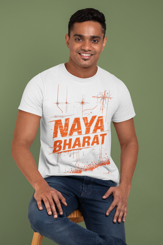 Naya Bharat T-Shirt – Bold Patriotic Graphic Tee | Modern India Inspired Shirt for Men & Women | Digital Bharat T-Shirt