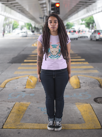 Unisex Classic Crew T-Shirt - Bold Cat Humor Design | 'I Came, I Purred, I Conquered' Sphynx Graphic in Pink, Teal, Orange & White