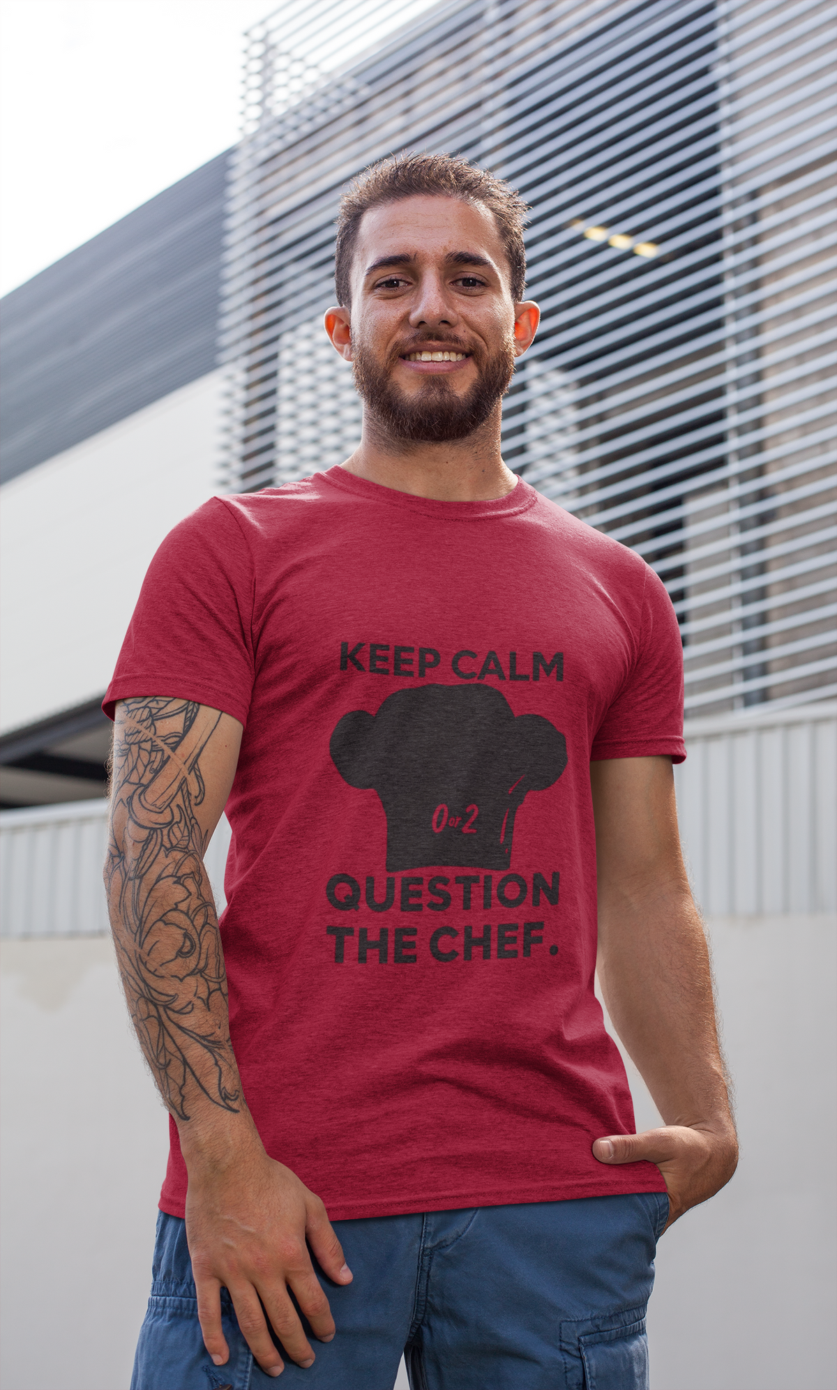 Keep Calm Question the Chef | BOTC Social Deduction Game T-Shirt | Funny Board Game Tee for Blood on the Clocktower Fans | Mens