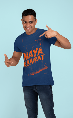Naya Bharat T-Shirt – Bold Patriotic Graphic Tee | Modern India Inspired Shirt for Men & Women | Digital Bharat T-Shirt