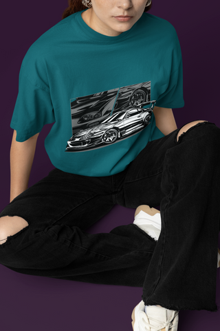 JDM Supra Graphic Oversized T-Shirt – Unisex Streetwear Car Enthusiast Tee | 240 GSM Cotton