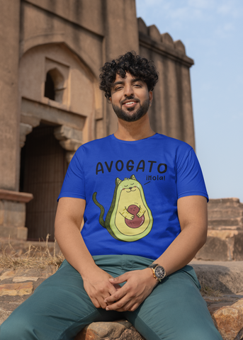 Unisex Classic Crew T-Shirt with Whimsical Avogato Design – Playful Avocado-Cat Hybrid Graphic
