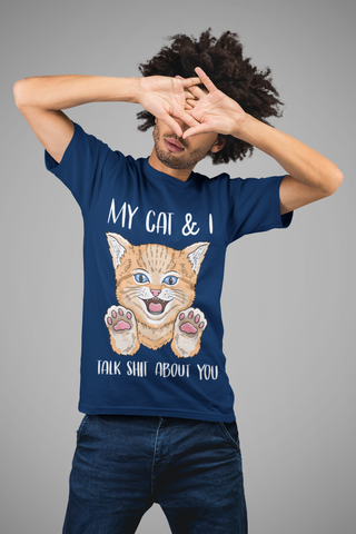 Playful Cat Lover's Unisex T-Shirt - Humorous Graphic & Text Design with Bold Colors