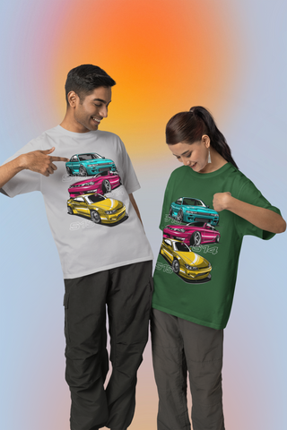 Nissan Silvia S13 S14 S15 Oversized T-Shirt – JDM Drift Car Graphic Unisex Streetwear | 240 GSM Cotton