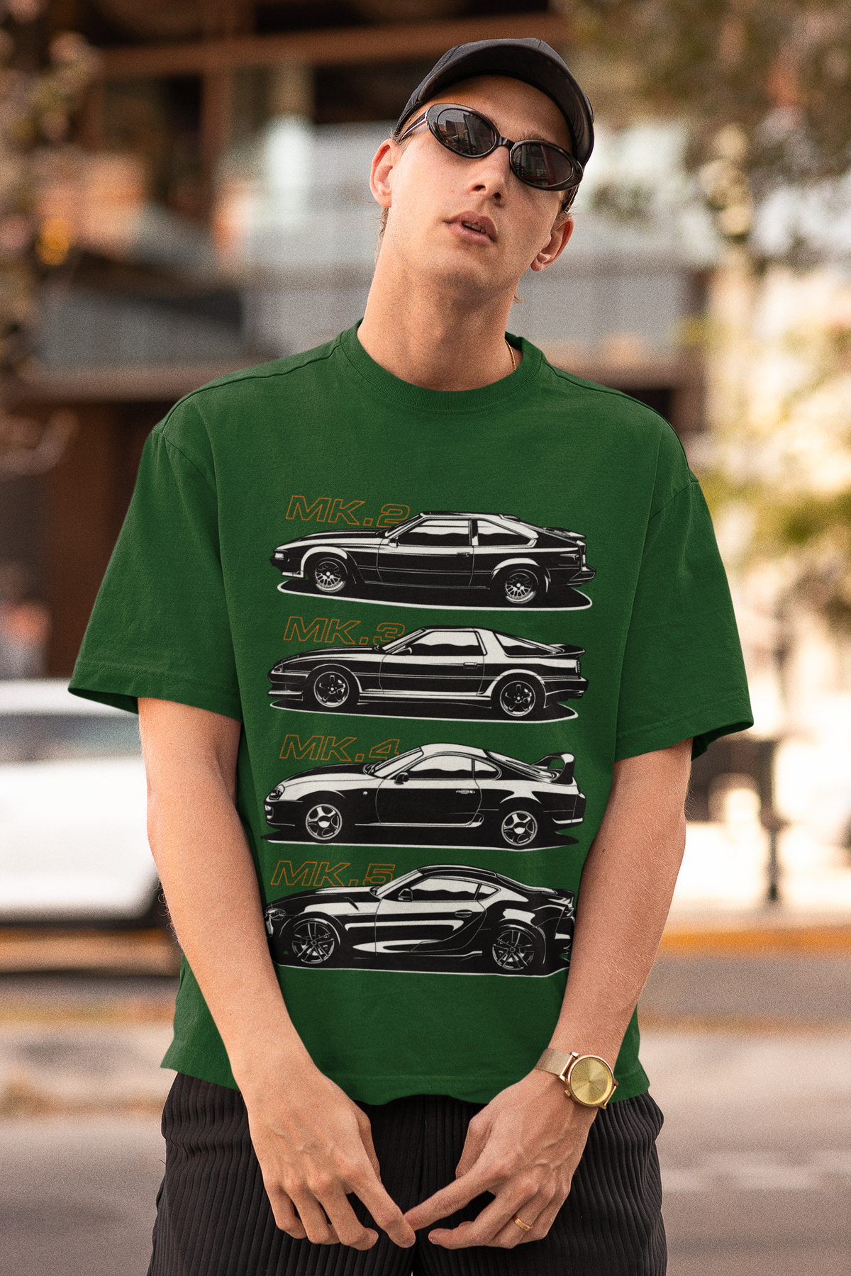 Unisex Oversized Car Evolution T-Shirt – MK2 MK3 MK4 MK5 Sports Car Graphic Tee | Heavyweight 240 GSM Cotton