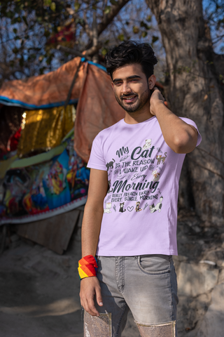 Unisex Classic Crew T-Shirt - Humorous Cat Lover's Design with Playful Graphics & Text in Navy Blue