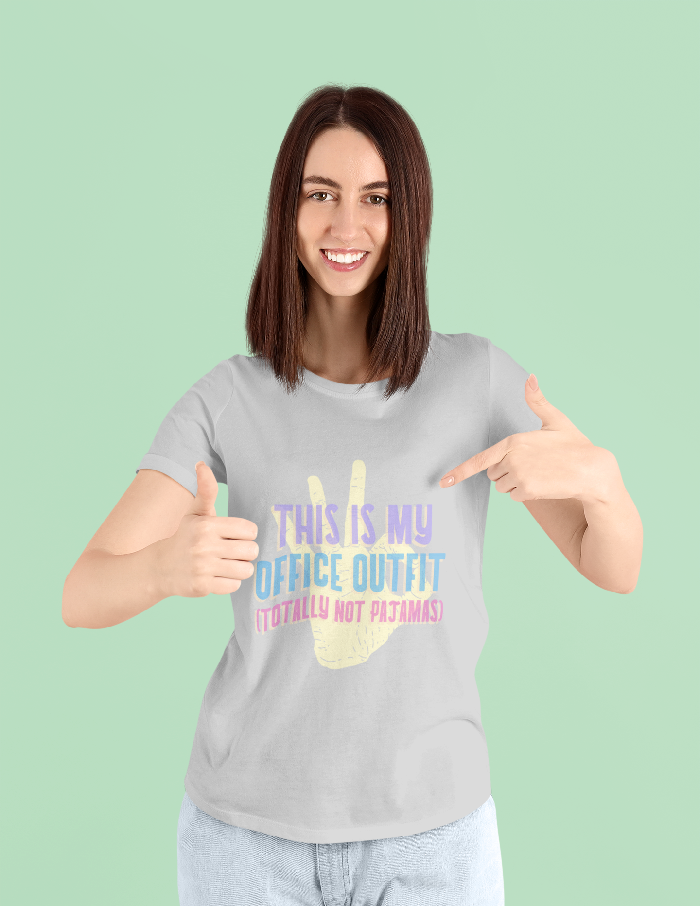 Women’s Black Cotton T-Shirt – “This Is My Office Outfit (Totally Not Pajamas)” Funny Graphic Tee