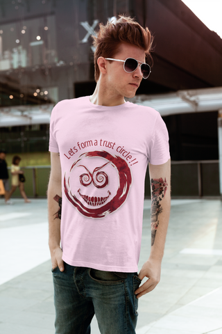 “Let’s Form a Trust Circle!!” Blood on the Clocktower T-Shirt – Classic Fit | Creepy Grin Game Night Tee by Meraki Thread