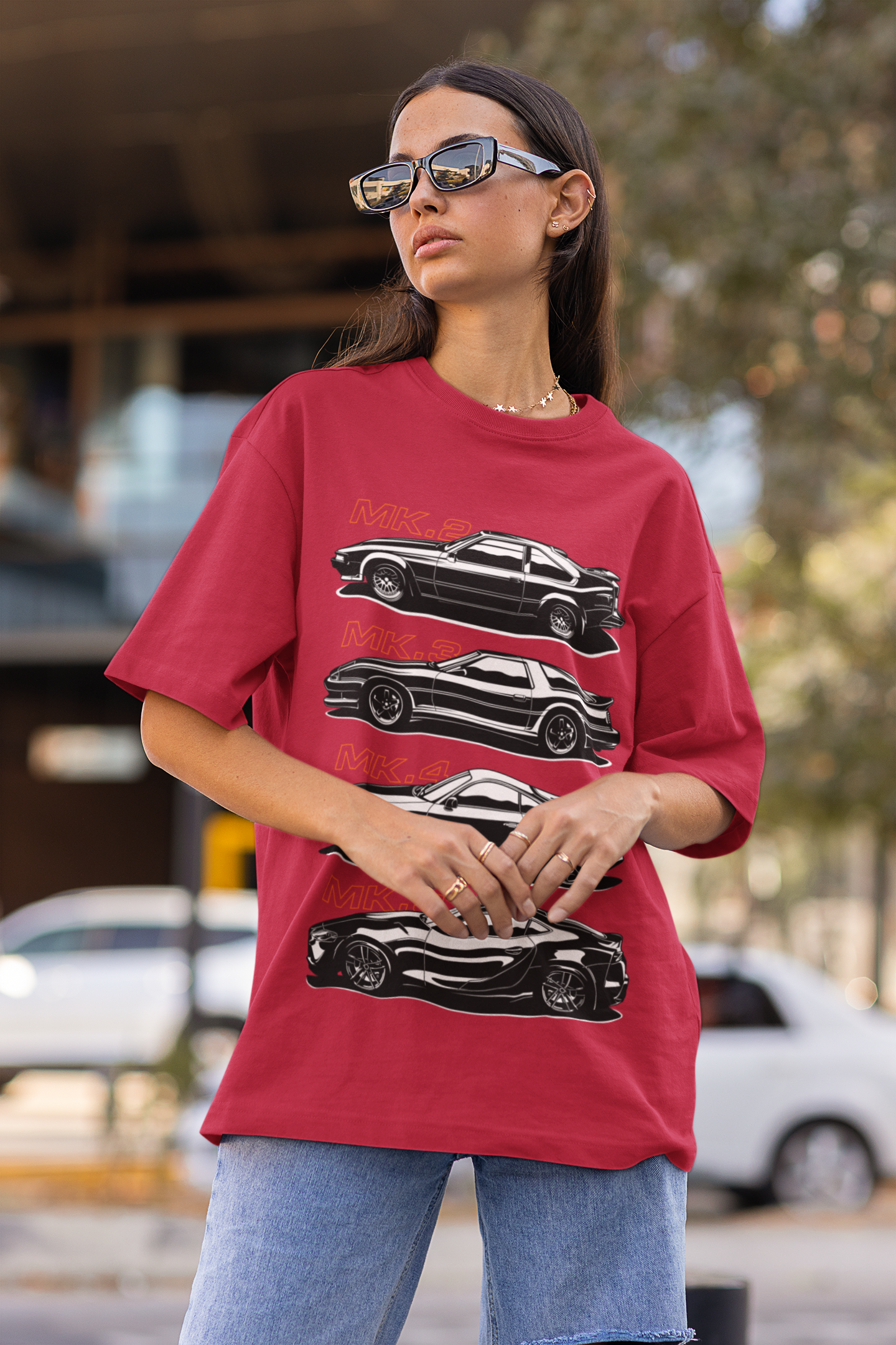 Unisex Oversized Car Evolution T-Shirt – MK2 MK3 MK4 MK5 Sports Car Graphic Tee | Heavyweight 240 GSM Cotton
