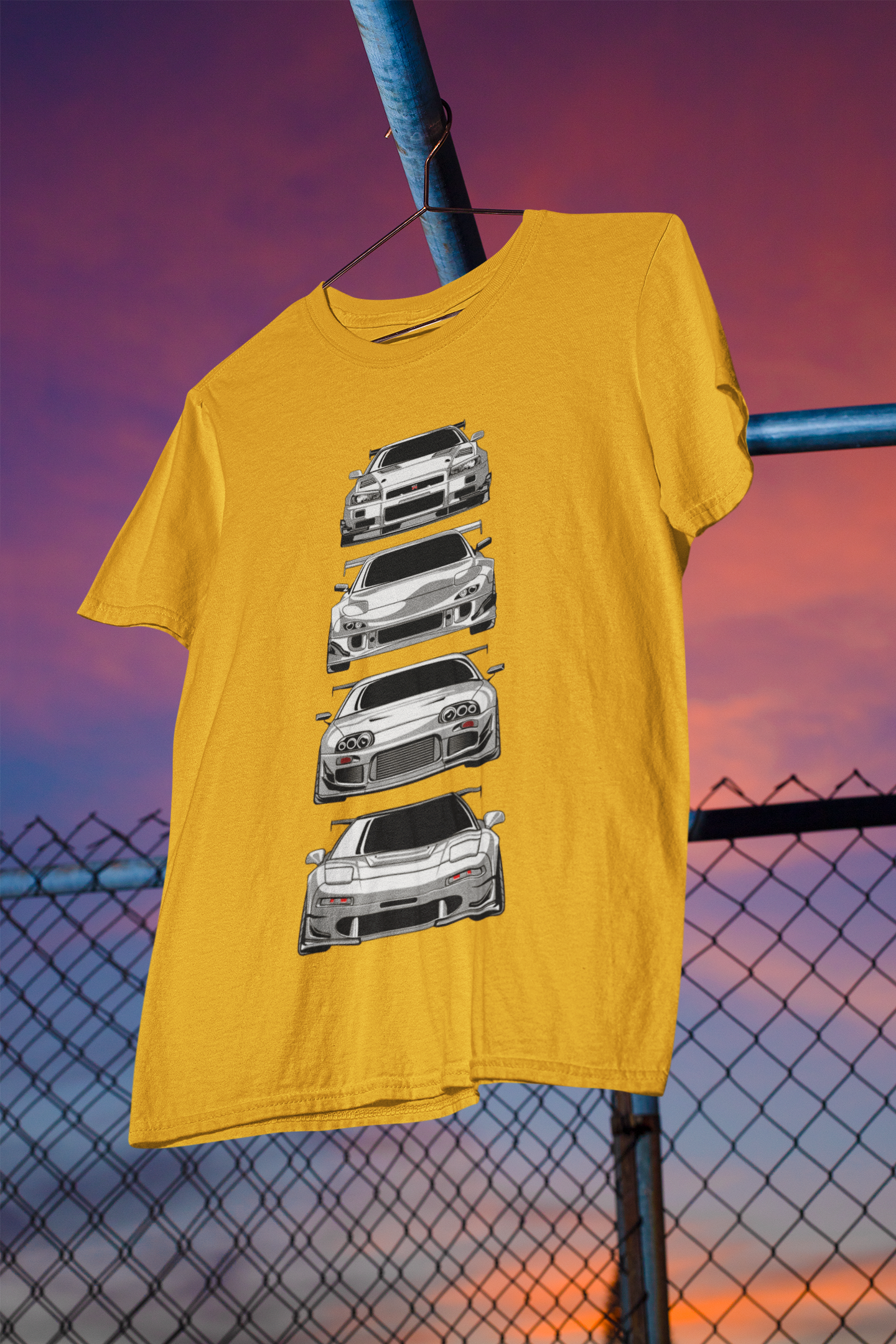 JDM Legends Oversized T-Shirt – Skyline GT-R, Silvia, Supra & RX7 Graphic Tee | Unisex Heavyweight Cotton Streetwear