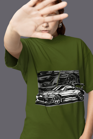 JDM Supra Graphic Oversized T-Shirt – Unisex Streetwear Car Enthusiast Tee | 240 GSM Cotton