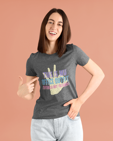 Women’s Black Cotton T-Shirt – “This Is My Office Outfit (Totally Not Pajamas)” Funny Graphic Tee