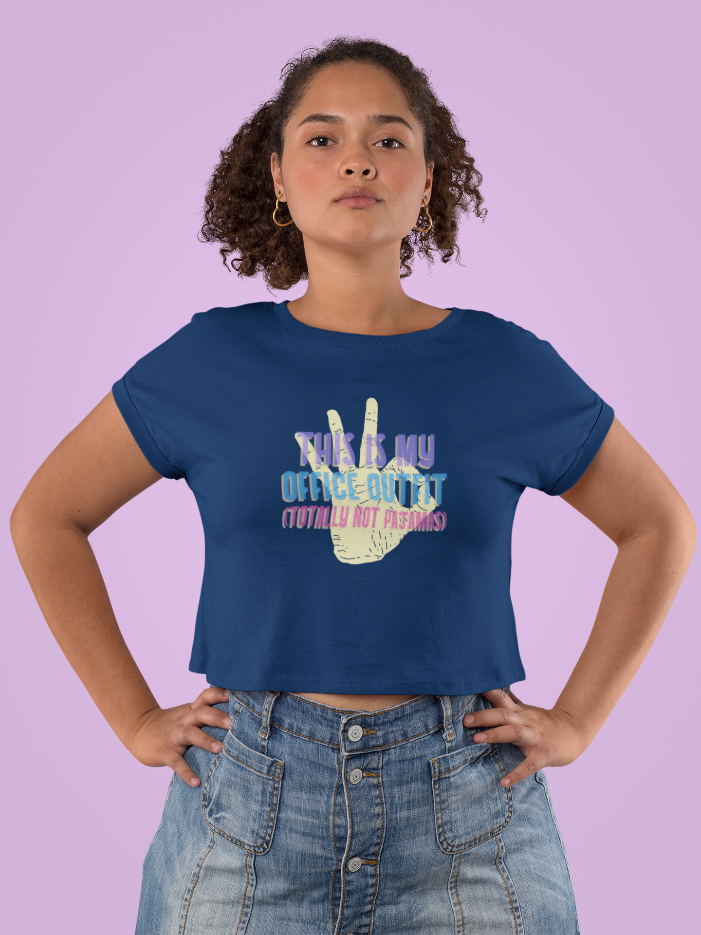 Women’s Black Cotton T-Shirt – “This Is My Office Outfit (Totally Not Pajamas)” Funny Graphic Tee