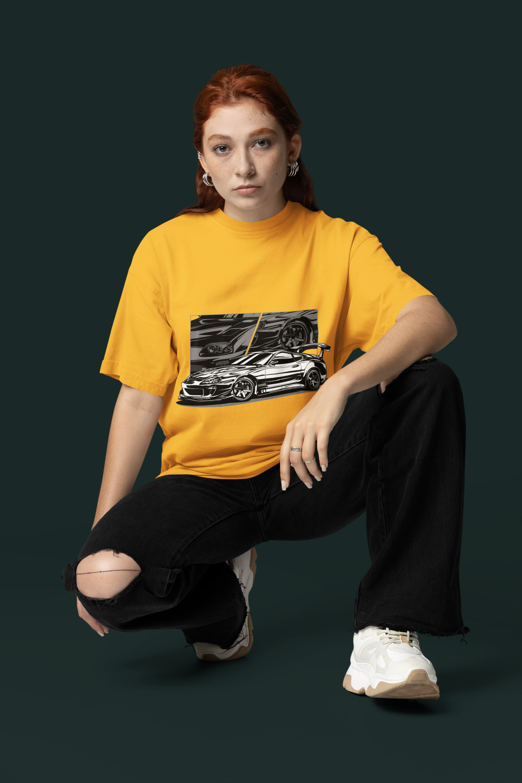 JDM Supra Graphic Oversized T-Shirt – Unisex Streetwear Car Enthusiast Tee | 240 GSM Cotton