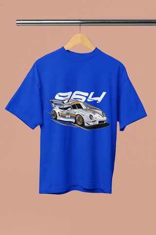 Porsche 964 Racing Oversized T-Shirt – JDM Euro Car Graphic Unisex Streetwear | 240 GSM Cotton