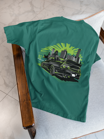 Nissan GT-R R32 Skyline Oversized T-Shirt – JDM Car Graphic Streetwear Tee | 240 GSM Heavyweight Cotton Unisex Fit