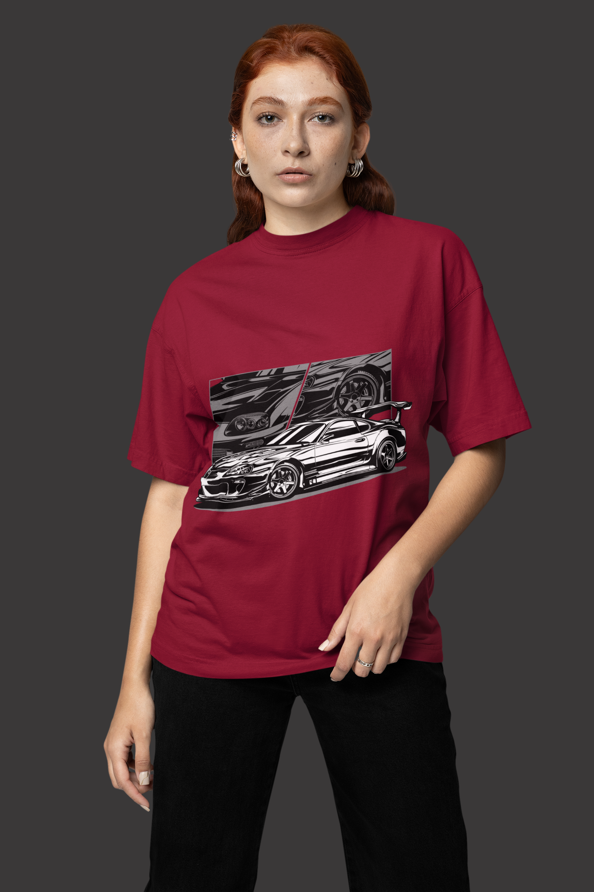 JDM Supra Graphic Oversized T-Shirt – Unisex Streetwear Car Enthusiast Tee | 240 GSM Cotton