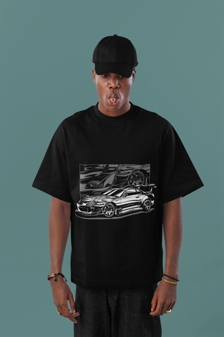 JDM Supra Graphic Oversized T-Shirt – Unisex Streetwear Car Enthusiast Tee | 240 GSM Cotton