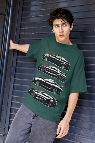 Unisex Oversized Car Evolution T-Shirt – MK2 MK3 MK4 MK5 Sports Car Graphic Tee | Heavyweight 240 GSM Cotton