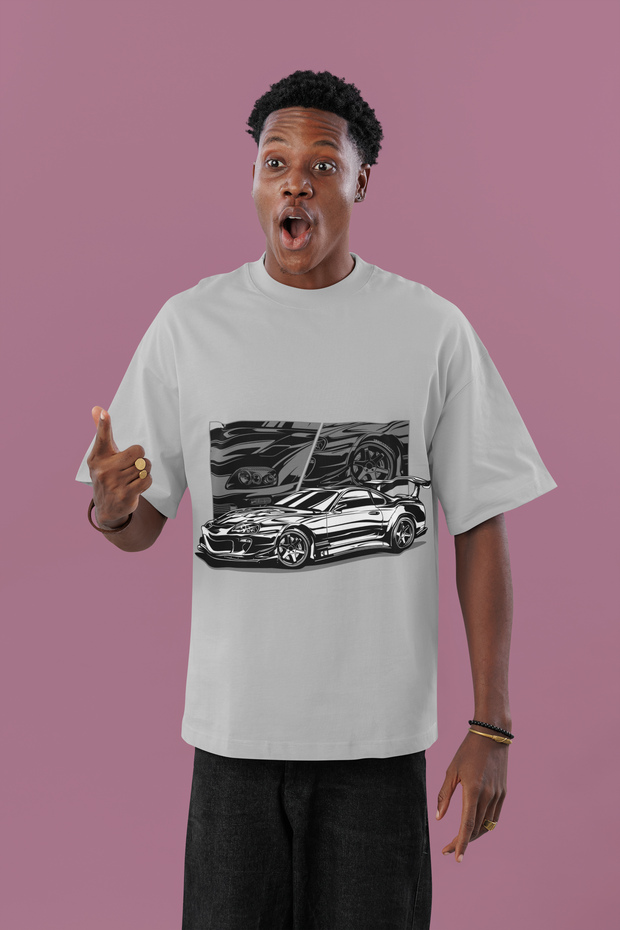 JDM Supra Graphic Oversized T-Shirt – Unisex Streetwear Car Enthusiast Tee | 240 GSM Cotton