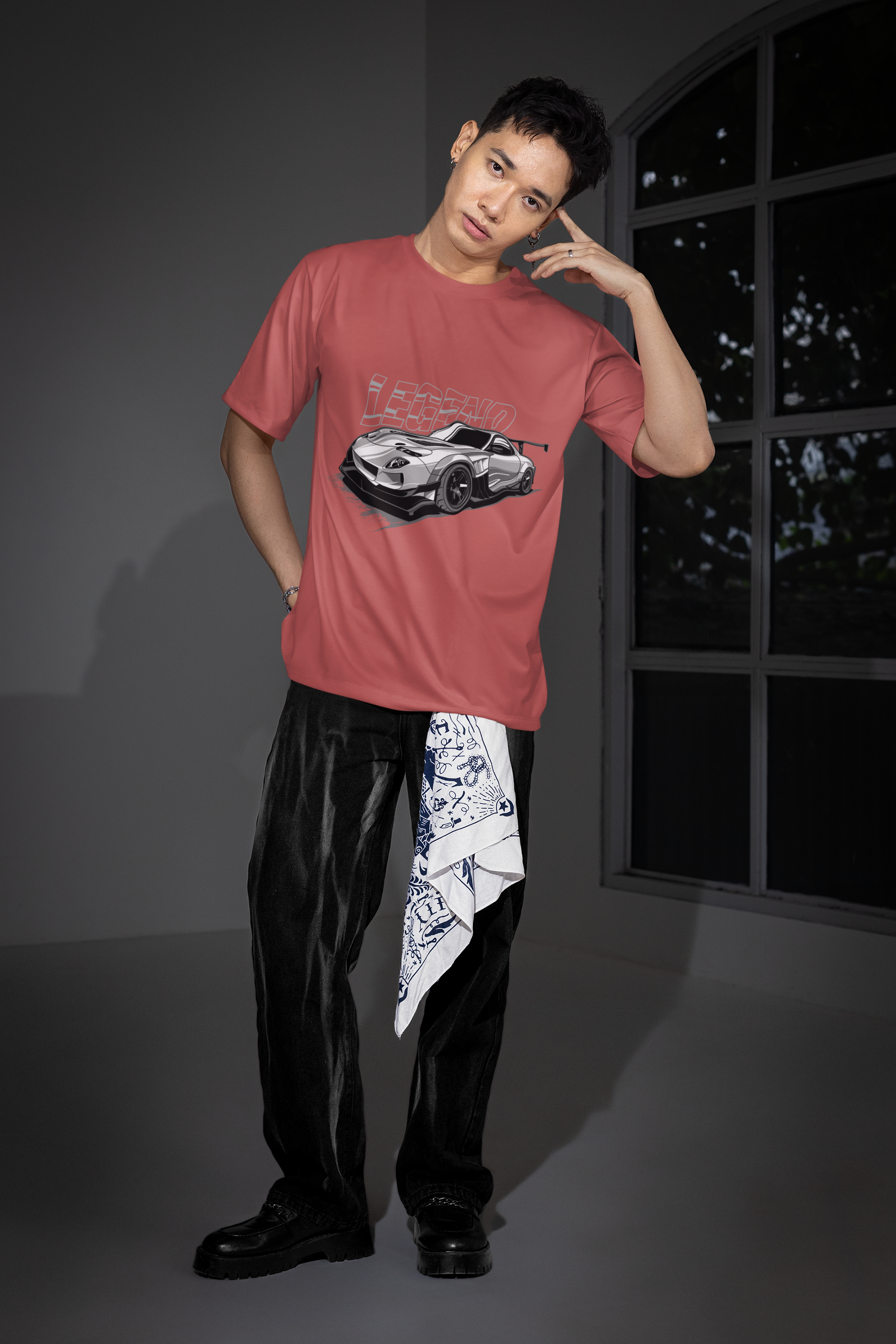 Unisex Oversized T-Shirt – LEGEND Car Graphic | Heavyweight 240 GSM Cotton Streetwear