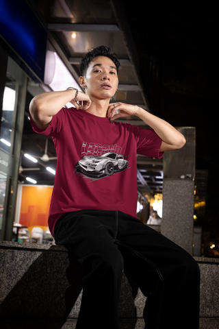 Unisex Oversized T-Shirt – LEGEND Car Graphic | Heavyweight 240 GSM Cotton Streetwear