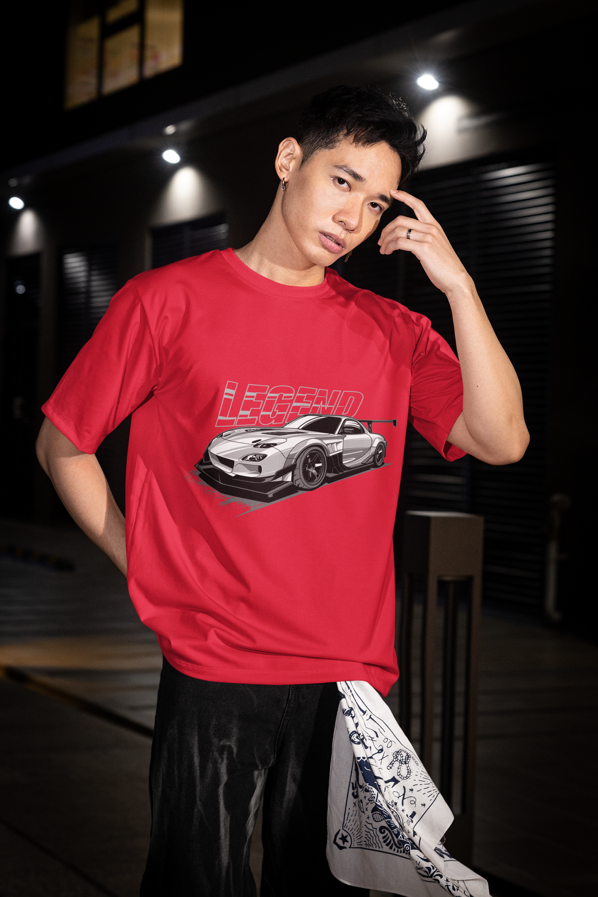 Unisex Oversized T-Shirt – LEGEND Car Graphic | Heavyweight 240 GSM Cotton Streetwear