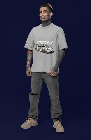 Porsche 964 Racing Oversized T-Shirt – JDM Euro Car Graphic Unisex Streetwear | 240 GSM Cotton