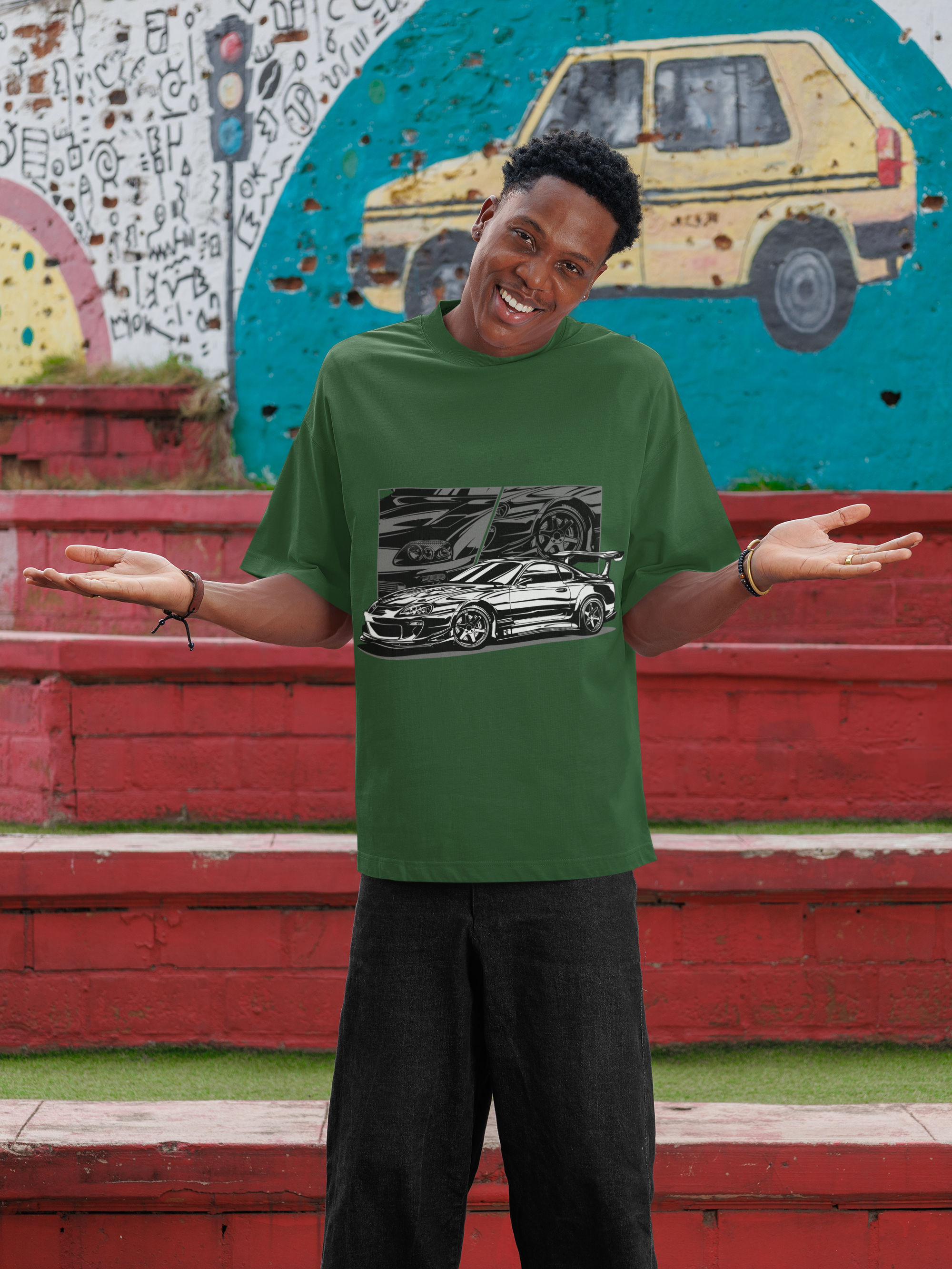 JDM Supra Graphic Oversized T-Shirt – Unisex Streetwear Car Enthusiast Tee | 240 GSM Cotton