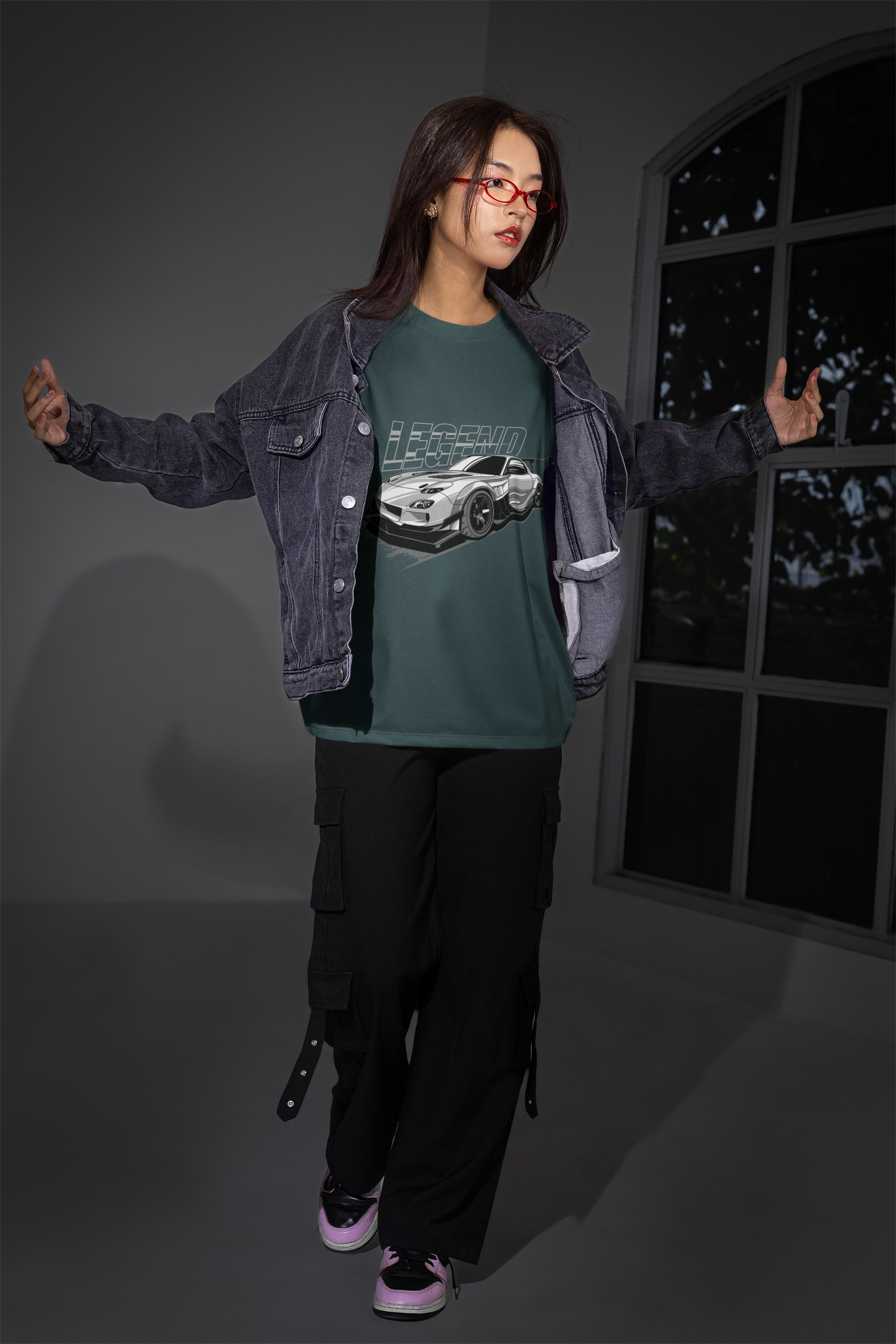 Unisex Oversized T-Shirt – LEGEND Car Graphic | Heavyweight 240 GSM Cotton Streetwear