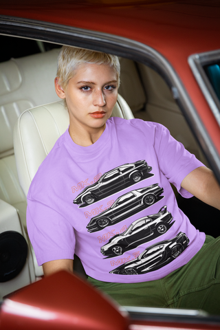 Unisex Oversized Car Evolution T-Shirt – MK2 MK3 MK4 MK5 Sports Car Graphic Tee | Heavyweight 240 GSM Cotton