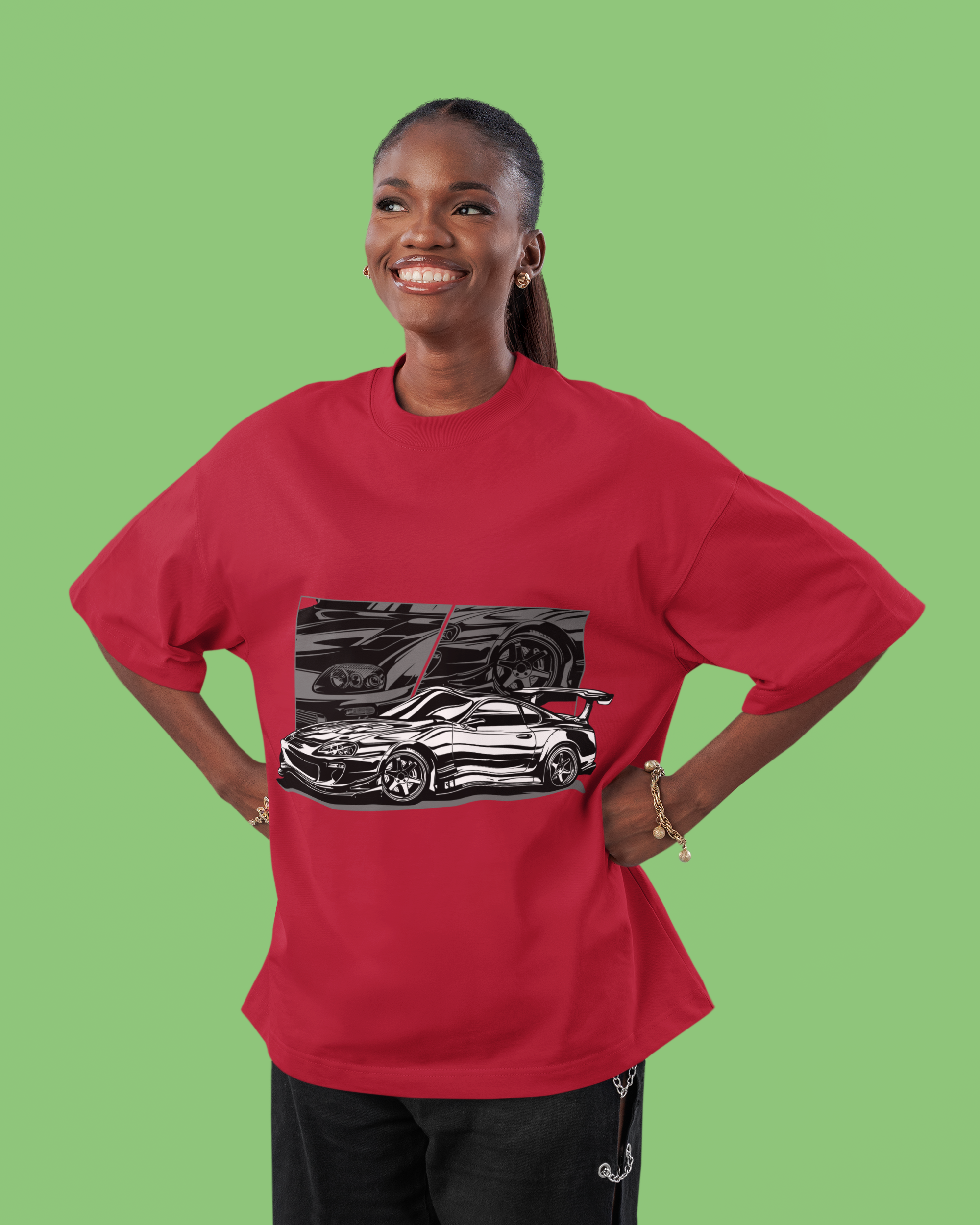 JDM Supra Graphic Oversized T-Shirt – Unisex Streetwear Car Enthusiast Tee | 240 GSM Cotton