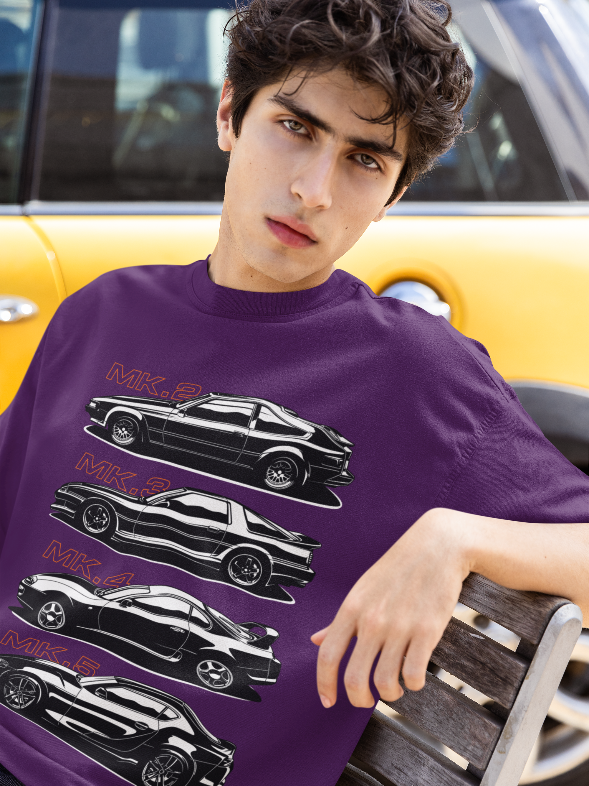 Unisex Oversized Car Evolution T-Shirt – MK2 MK3 MK4 MK5 Sports Car Graphic Tee | Heavyweight 240 GSM Cotton