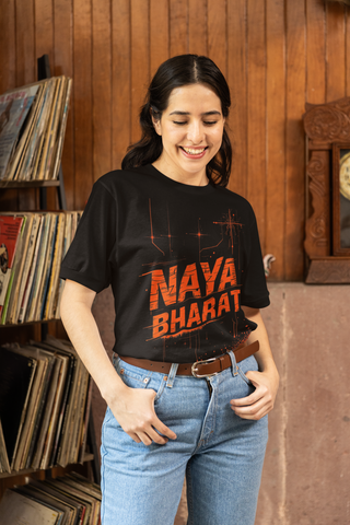 Naya Bharat T-Shirt – Bold Patriotic Graphic Tee | Modern India Inspired Shirt for Men & Women | Digital Bharat T-Shirt