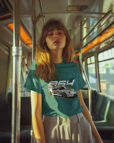 Porsche 964 Racing Oversized T-Shirt – JDM Euro Car Graphic Unisex Streetwear | 240 GSM Cotton