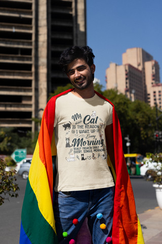 Unisex Classic Crew T-Shirt - Humorous Cat Lover's Design with Playful Graphics & Text in Navy Blue