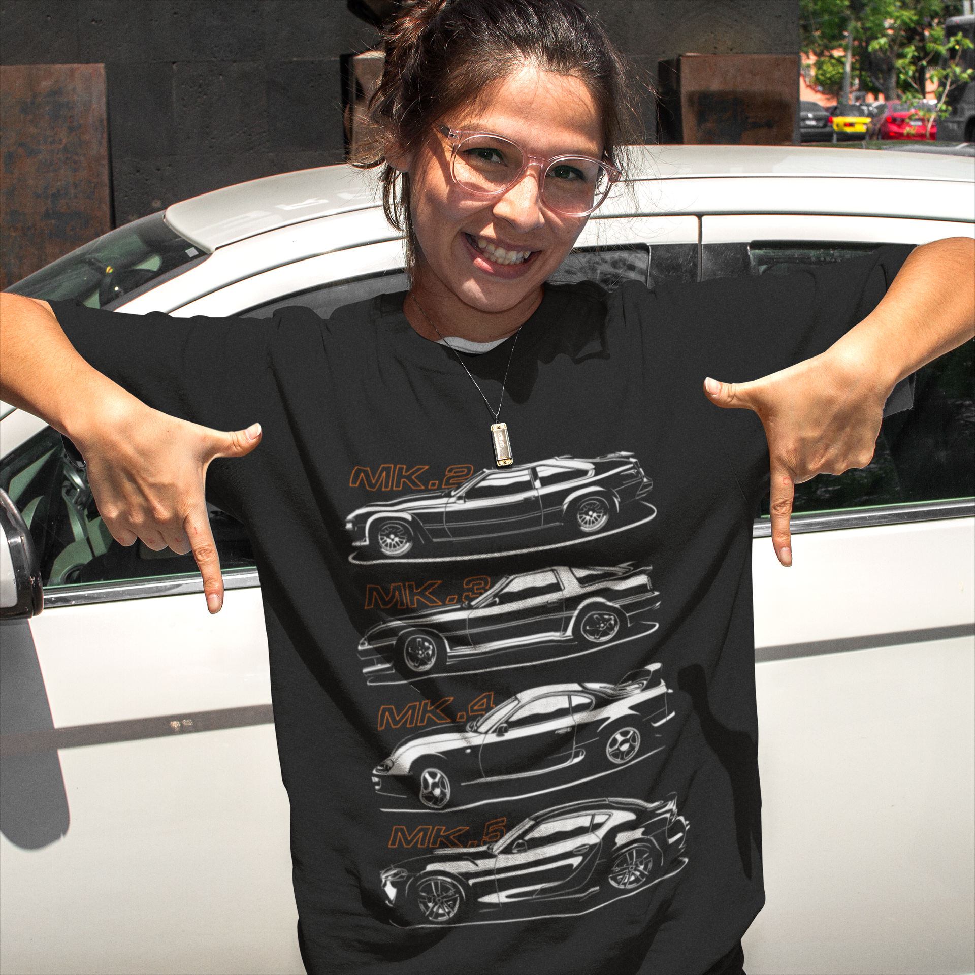 Unisex Oversized Car Evolution T-Shirt – MK2 MK3 MK4 MK5 Sports Car Graphic Tee | Heavyweight 240 GSM Cotton
